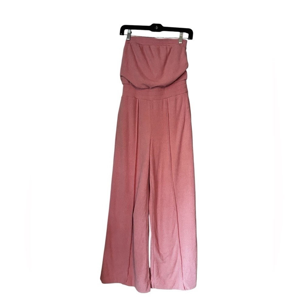 Out From Under Urban Outfitters Pink Strapless Soft Jumpsuit Wide-Leg Size Small - Picture 2 of 15